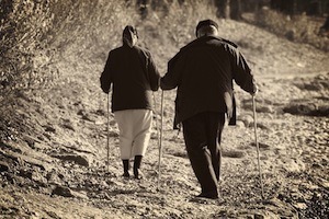 Exercise will improve your health and improve your memory too. Photo of elderly couple walking