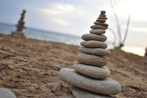 Meditation for longer life - photo of stacked stones