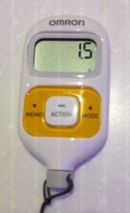 Using a pedometer. Photo of pedometer