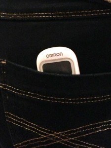 Using a pedometer. Photo of pedometer