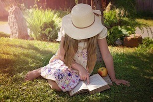 Learning is fun! Or is it? Photo of girl reading