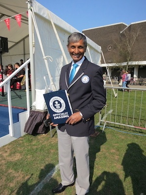  Reading University's world record attempt - photo of Guinness Book of Records judge