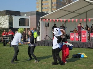Reading University's world record attempt - photo of students dancing