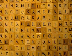 Play word association football when revising for exams- - photo of scrabble letters spelling words