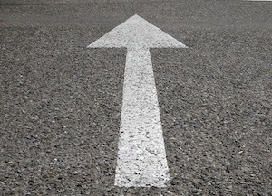 It's a sign! - photo of painted arrow on road